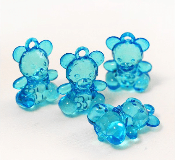 ourson pendentif bleu turquoise