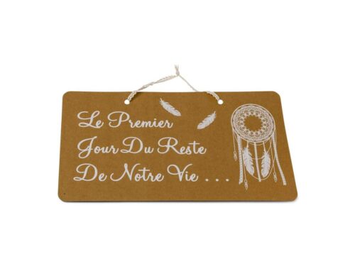 Pancarte mariage Bohème "Le premier ..." - Kraft