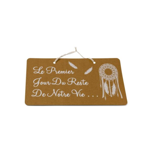 Pancarte mariage Bohème "Le premier ..." - Kraft