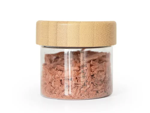 petit pot a dragees en plexi et bouchon en bambou