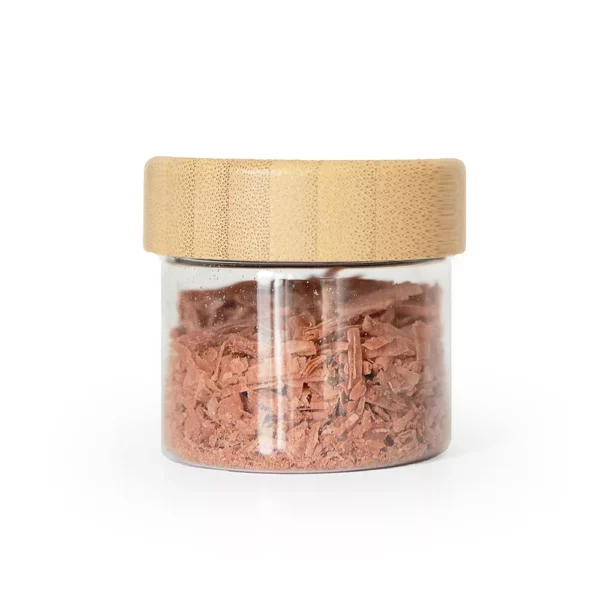 petit pot a dragees en plexi et bouchon en bambou