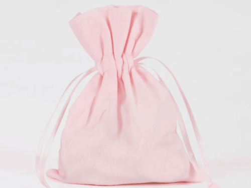 pochon a dragees en tissu rose