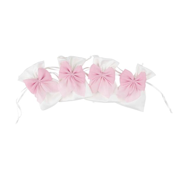 pochon satin noeud rose