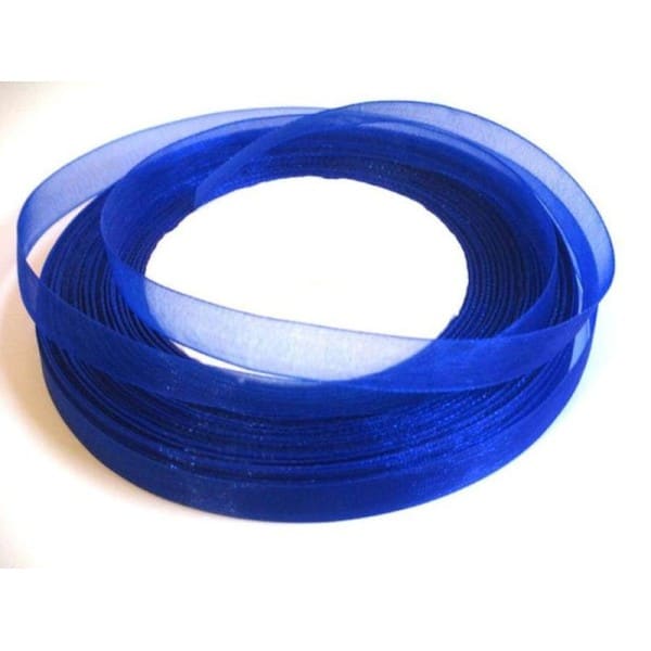 Ruban organza bleu roi
