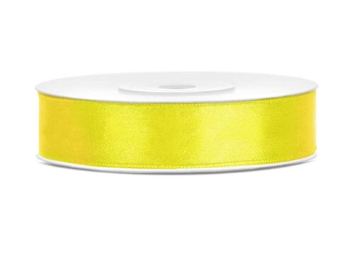 ruban satin jaune 12 mm
