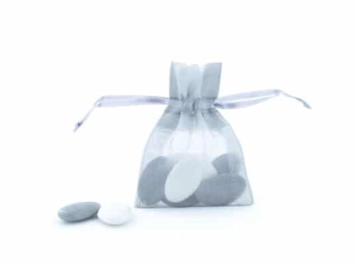 sac a dragées organza bleu ciel