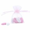 sac à dragées organza rose