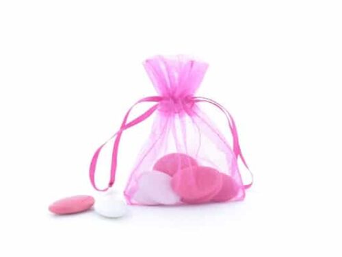 sac à dragées organza fuchsia