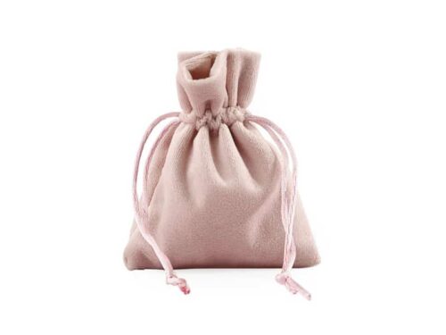 sac a dragees pochon rose poudré en velour