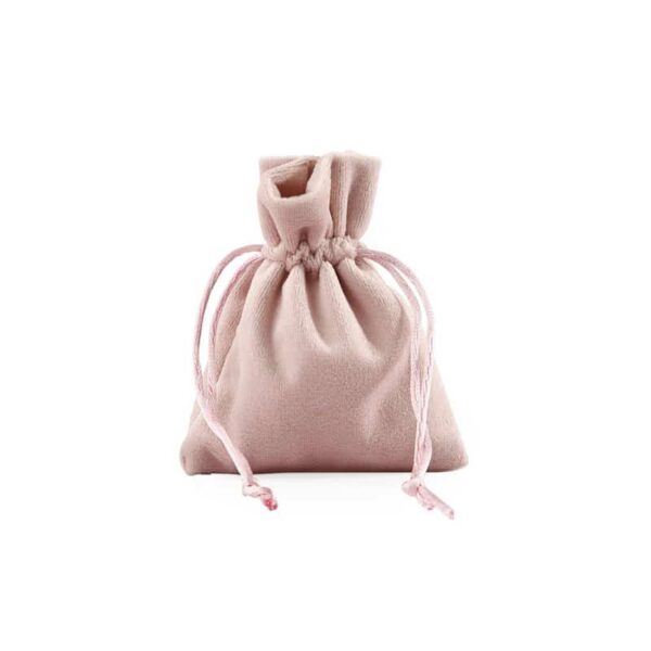 sac a dragees pochon rose poudré en velour