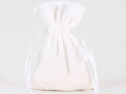 sac a dragees tissu blanc