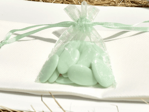 sachet dragées vert amande