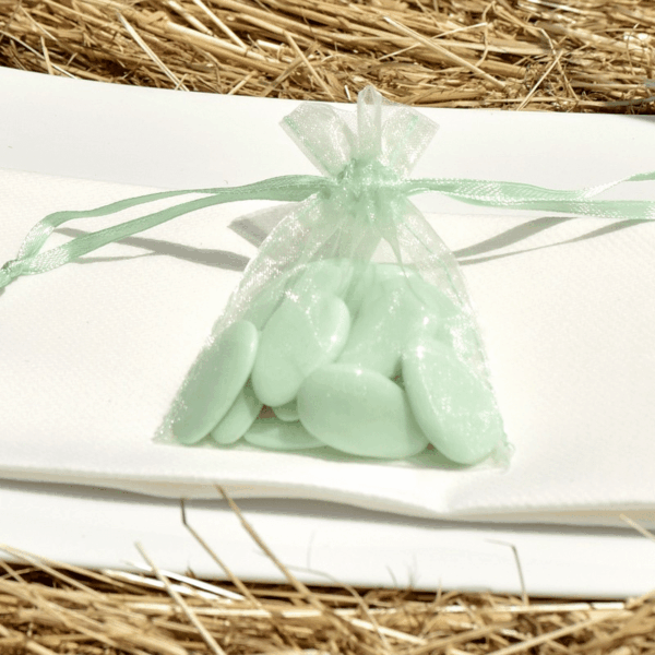 sachet dragées vert amande