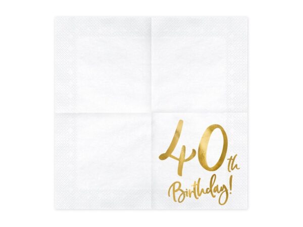 Decoration serviette anniversaire 40 ans