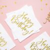 serviette anniversaire blanc et or