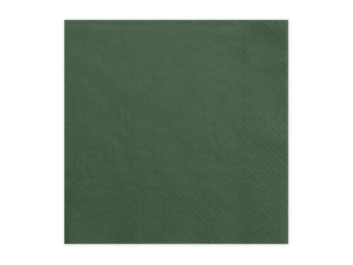 serviette en papier vert foncé