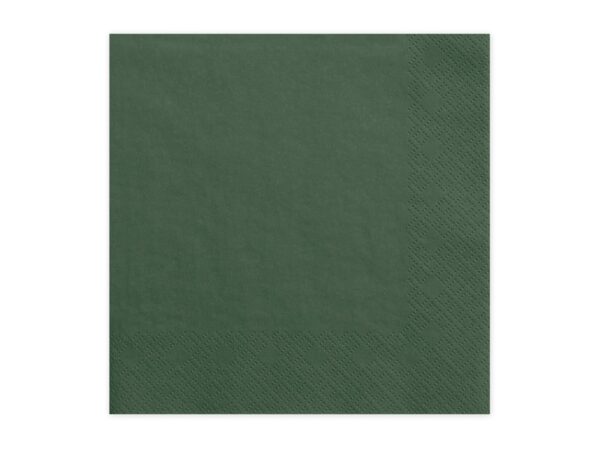 serviette en papier vert foncé