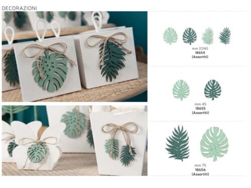 feuilles tropicales adhésives assorties