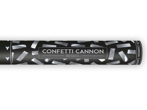 canon à confettis rectangle argenté