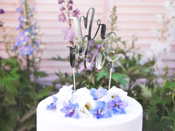 Pic Mariage "Mr Mrs" argenté