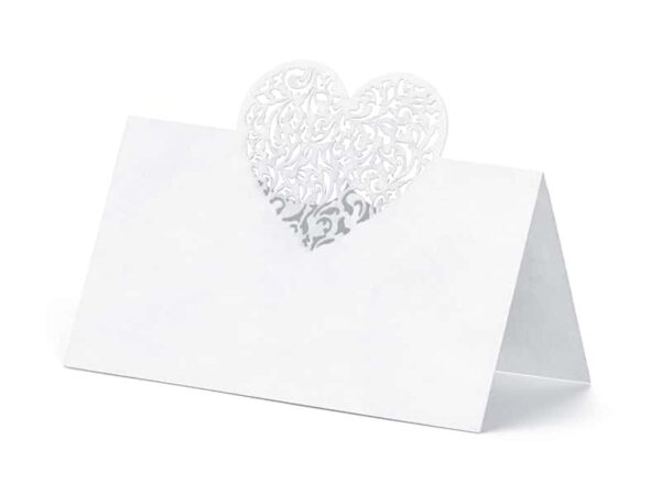 Marque-place-Coeur nacré-Lot de 10