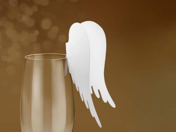 Marque-place pour verre-Ailes blanches-Lot de 10