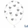 ballon crystal-coeurs argenté