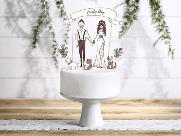 topper cake romantique