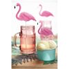 Piques Aloha flamands roses- Lot de 6