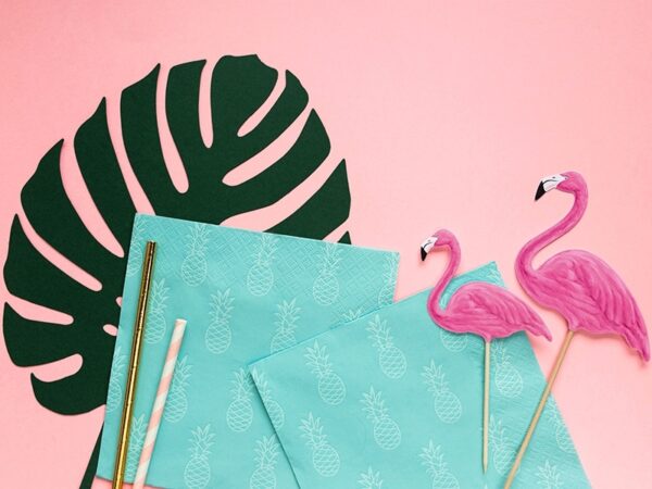 Serviettes bleues Aloha-Ananas