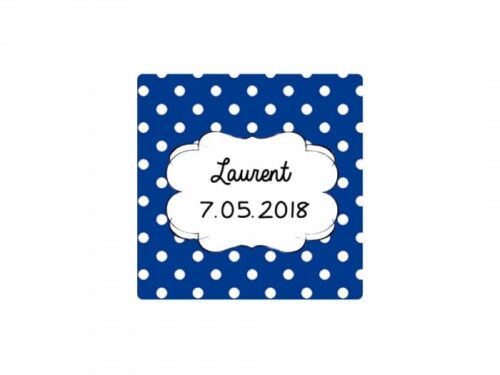 stickers bleu-marine-pois-blanc