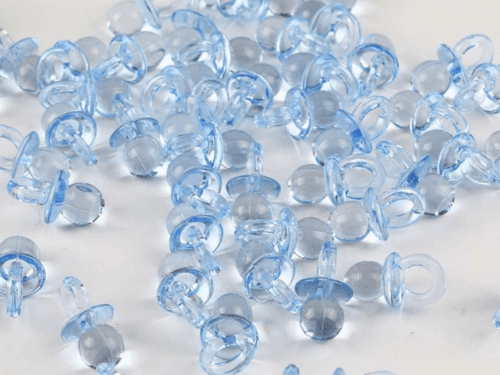 tetine bleu deco baptme pendentif