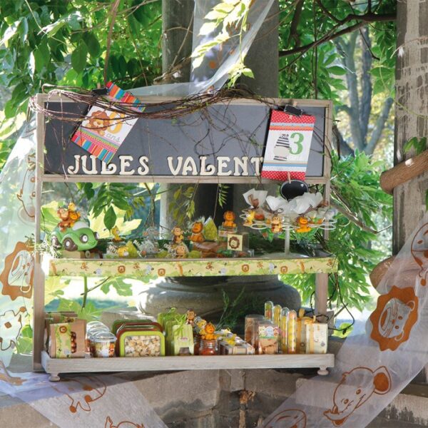 Baptême thème jungle - Chemin de table