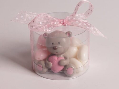 Contenant dragées cylindre transparent