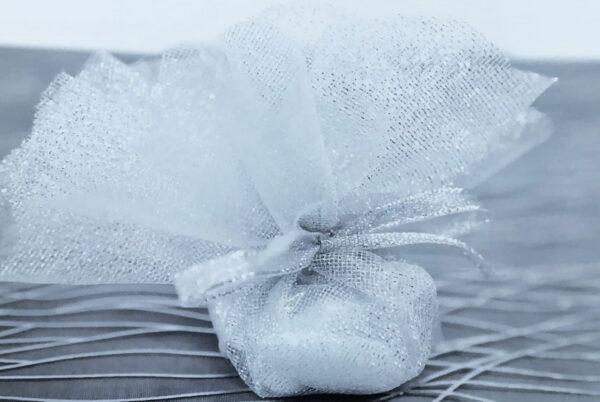tulle a dragees argenté
