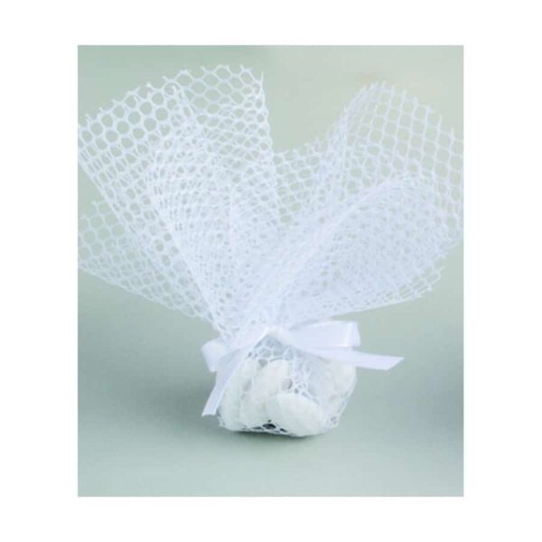 tulle a dragees nid abeille blanc