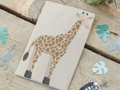 serviette girafe déco thème jungle