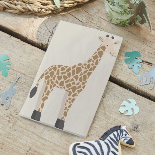 serviette girafe déco thème jungle